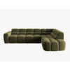 ECKSOFA rechts Lisa aus Samt hellgrün 5 Sitzplätze - Hellgrün, Textil (234/293cm) - Micadoni
