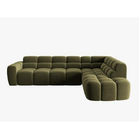 ECKSOFA rechts Lisa aus Samt hellgrün 5 Sitzplätze - Hellgrün, Textil (234/293cm) - Micadoni