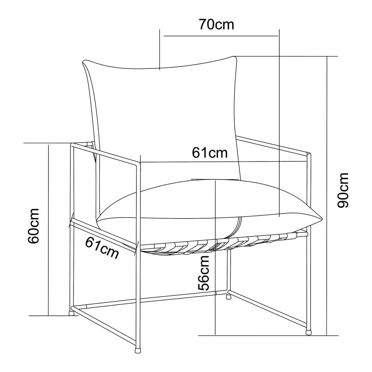 SESSEL Utsjoki - Schwarz/Orange, Textil/Metall (61/90/70cm) - [en.casa]