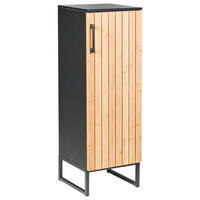 DULAP DE BAIE bambus 30 cm maro deschis Miscanti - maro/negru, lemn (30/90/30cm) - Beliani