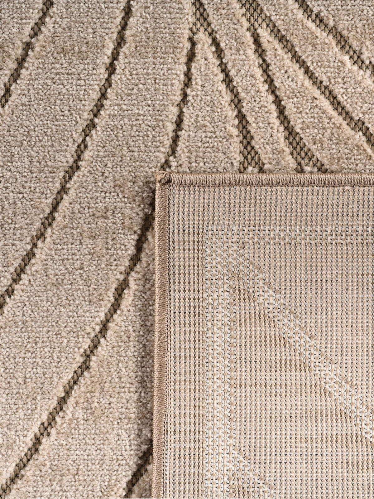 LÄUFER Outdoor, Fußbodenheizung-geeignet, mit Blattmotiv, aus Polypropylen, ENGADIN in Beige, 80 x 150 cm - Beige, Textil (80/150cm) - KADIMA DESIGN