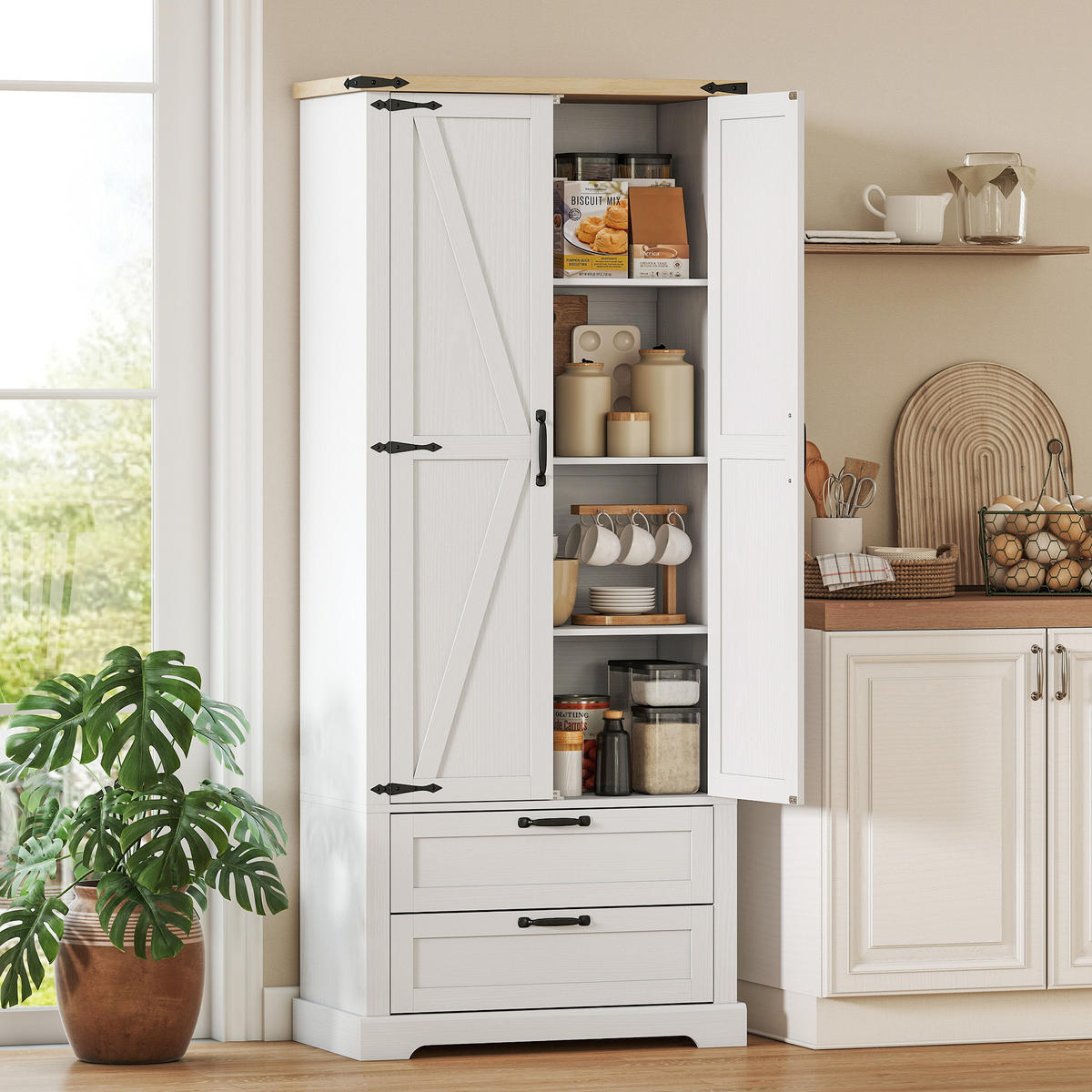 HIGHBOARD DE-11311 2 Türen Weiß - Weiß, Holzwerkstoff (40/180/76cm) - ComfortXL