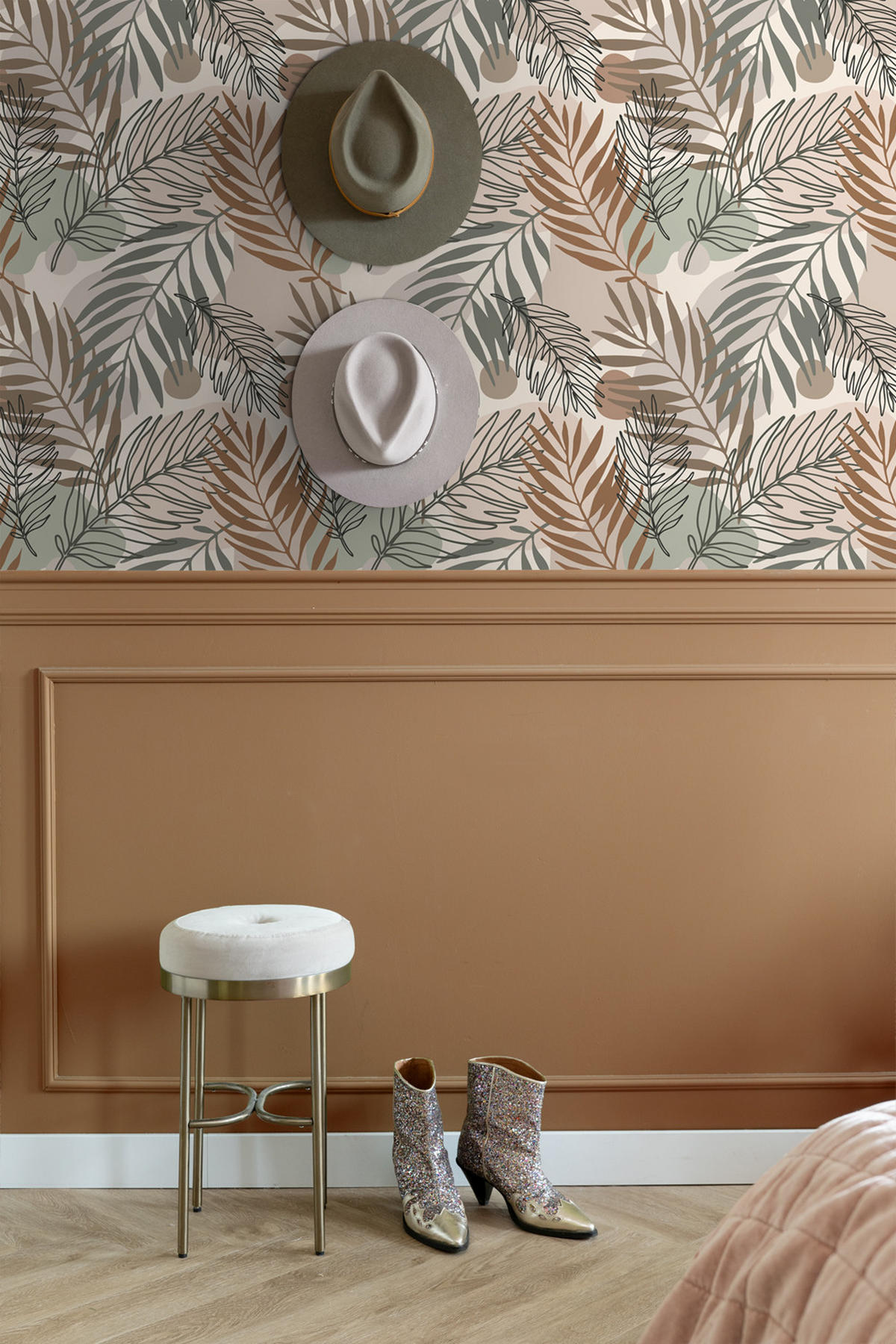 TAPETE Blätter 50 x 900 cm - Beige, Papier (50/900cm) - ESTAhome