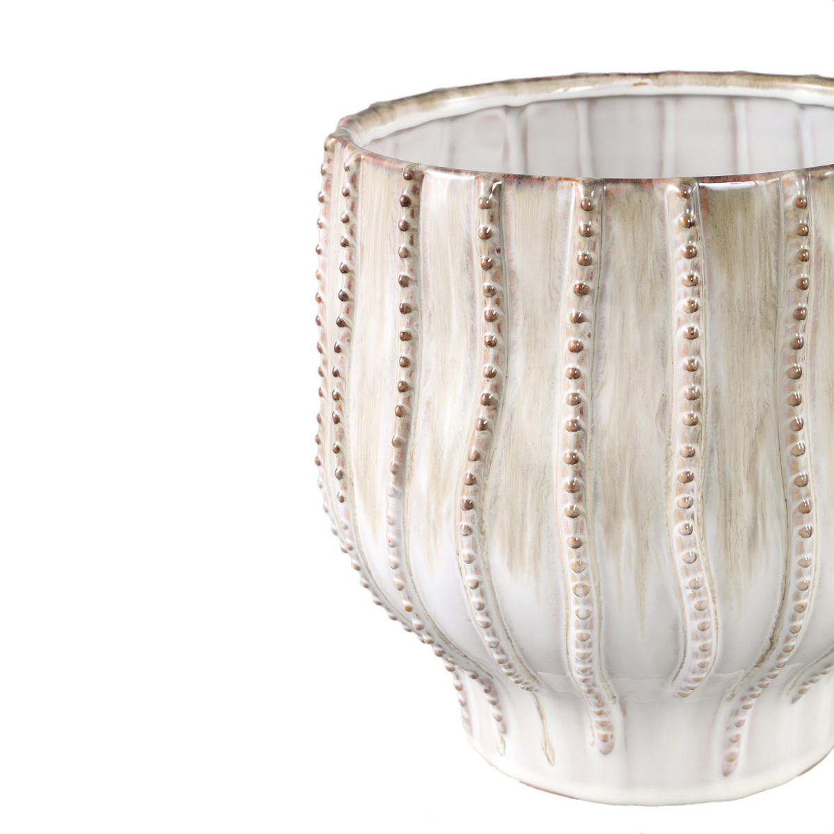 TOPF Dell Beige 25/25/25cm - Beige, Keramik (25cm) - PTMD Collection