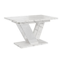 ESSTISCH Bianco Weiß Marmoptik Ausziehbar 120 - 160 cm - Weiß, Holzwerkstoff (120/80/76cm) - PROSPERO