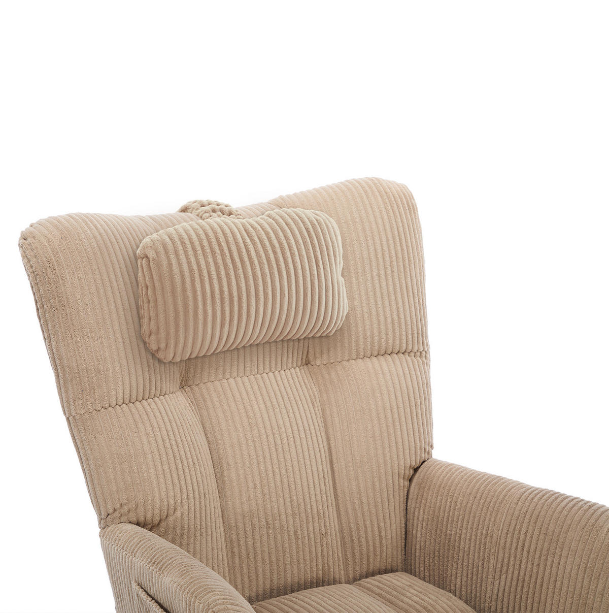 SCHAUKELSTUHL 102/65/92 cm, hoher Rücken 59 cm, Cordstoff, mit Nackenkissen, Braun - Braun, Textil (65/92/102cm) - Redom