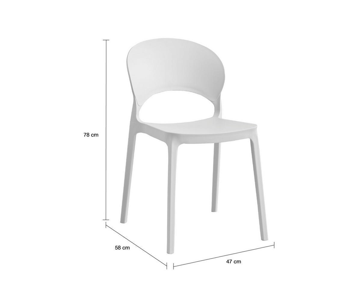 STAPELSTUHL Quito 47x58x78 cm, Kunststoff, Anthrazit - Anthrazit, Kunststoff (47/78/58cm) - dasmöbelwerk