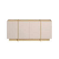 SIDEBOARD mit 4 Türen, Dekor in Kaschmir und Eiche-dekor 180/45/80 cm - Beige, Holzwerkstoff (45/80/180cm) - Calicosy