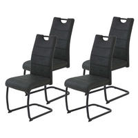 SCHWINGSTUHL 4 Stück Dunja - Vintage Anthrazit - Anthrazit/Schwarz, Textil/Metall (43/98/58cm) - Hela Vertriebs GmbH