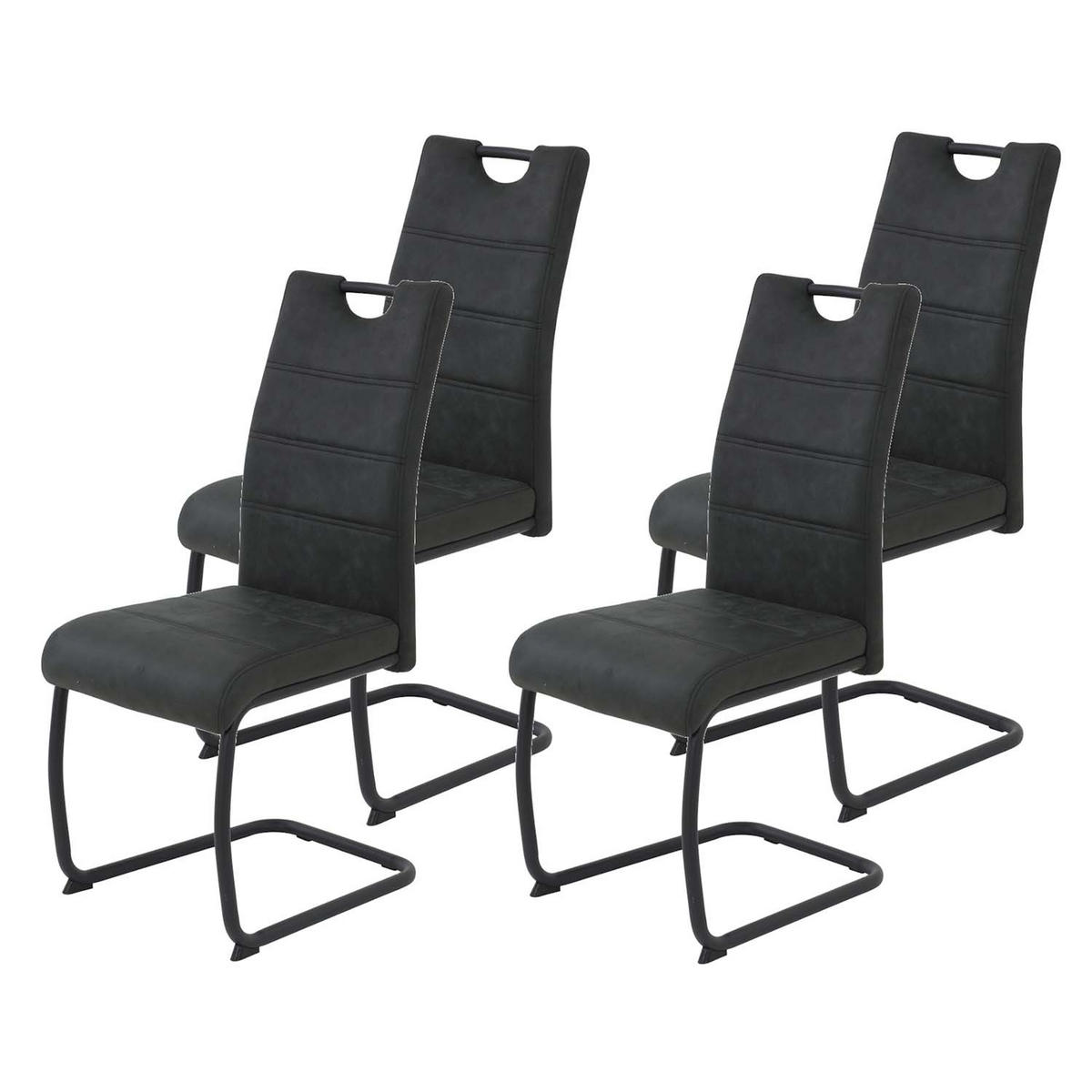 SCHWINGSTUHL 4 Stück Dunja - Vintage Anthrazit - Anthrazit/Schwarz, Textil/Metall (43/98/58cm) - Hela Vertriebs GmbH