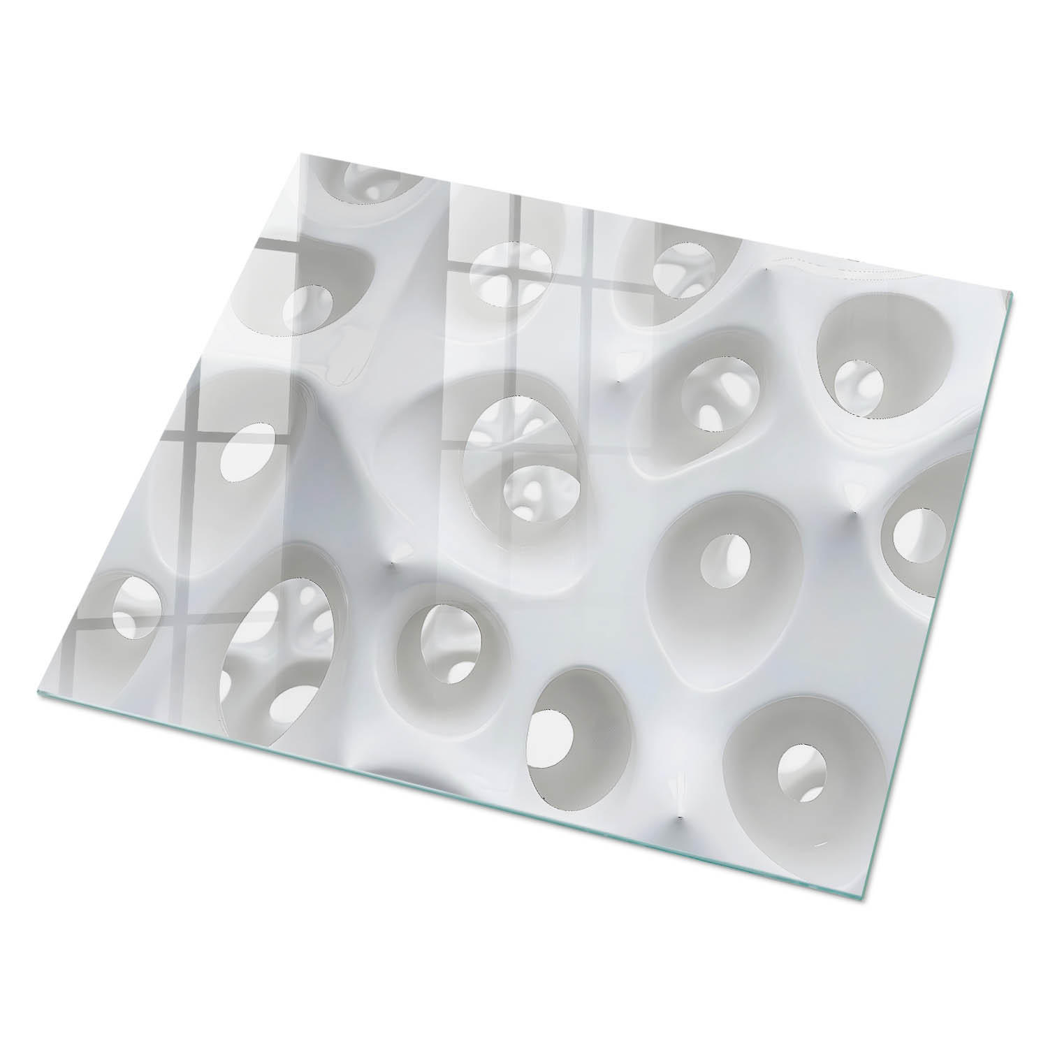 GLASPLATTE 80x60 cm – Organische Abstraktion - Orange, Glas (0.4/80/60cm) - ArtPrintCave