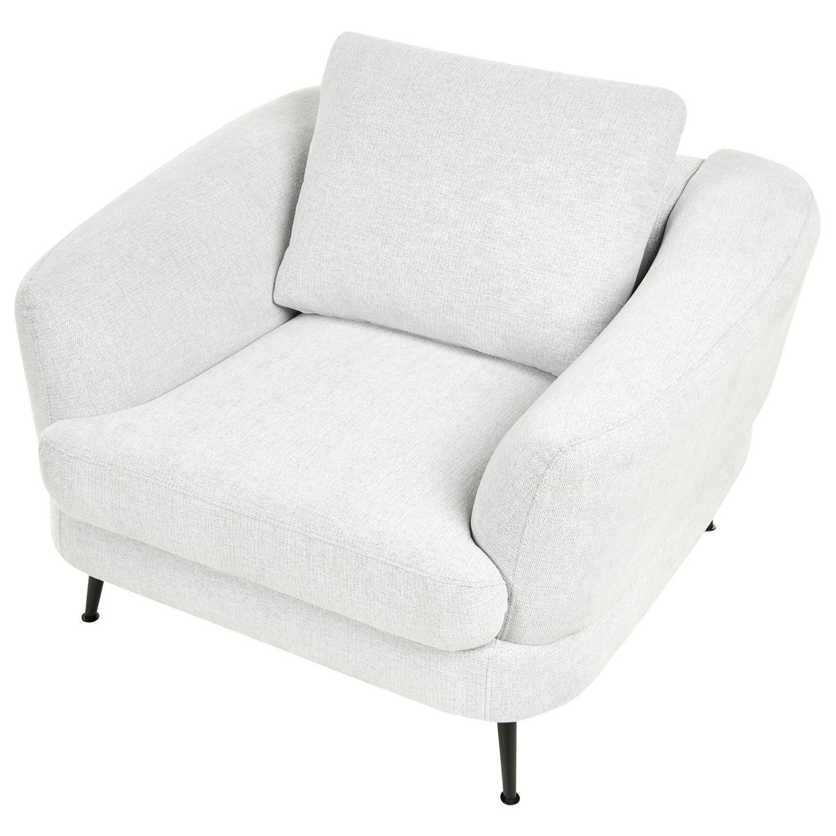 SESSEL Stoff Cremeweiß Kjaer - Creme/Schwarz, Textil (100/100/100cm) - Beliani