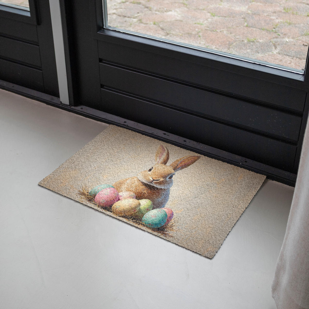 PREPRAŽNIK ZA VRATA Påskhare - Pastell - Ägg 60x40 cm - večbarvno/bež, umetna masa (40/60cm) - MuchoWow