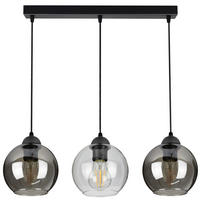 PENDELLEUCHTE HAGEN - Transparent/Schwarz, Glas/Metall (15/70/70cm) - kiki design