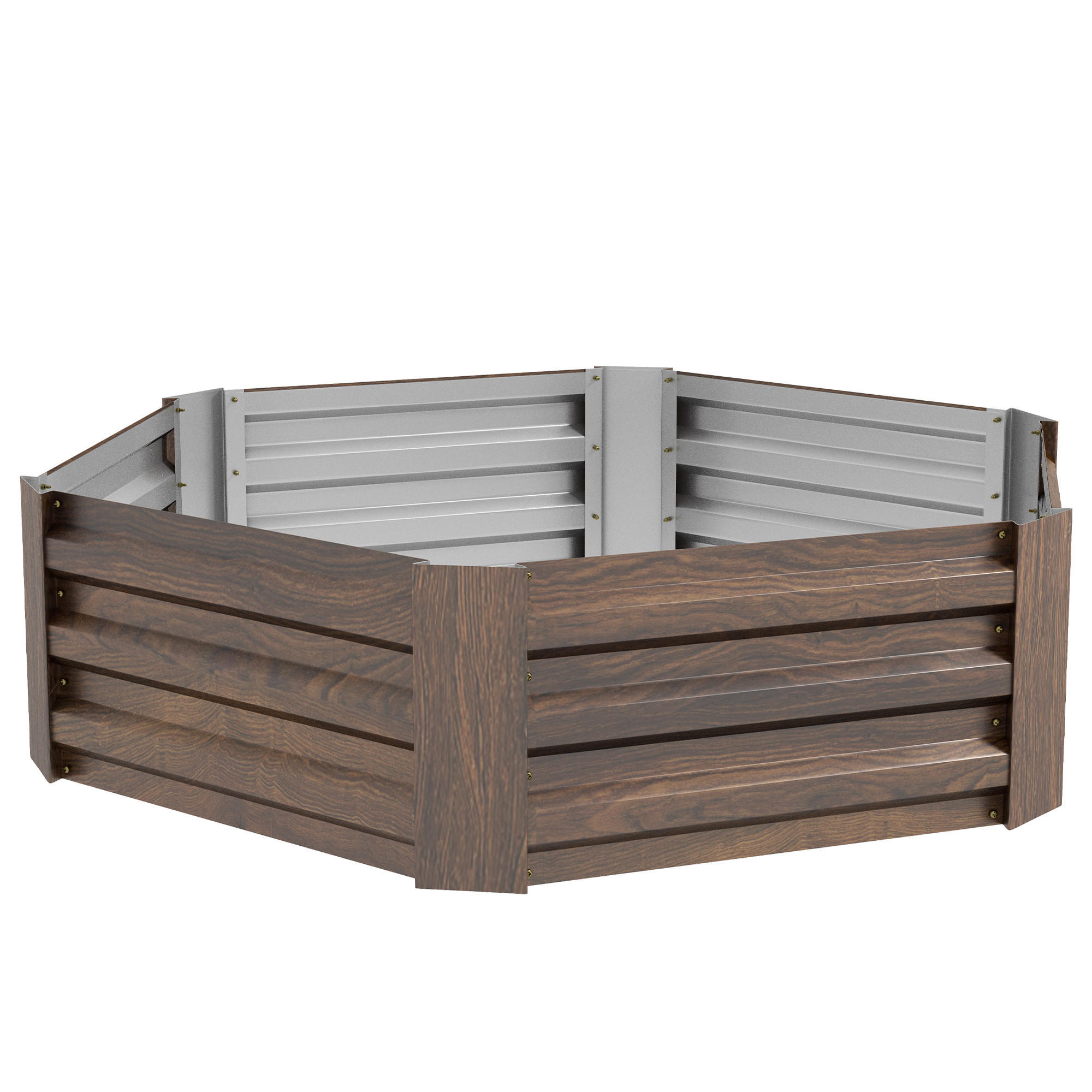 Outsunny Hochbeet Braun 98x30x113 cm