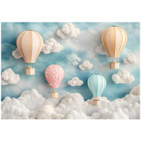 FOTOTAPETE Ballons Wolken Blau 254x184 cm - Multicolor, Papier (254/184cm) - Wallarena