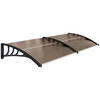 PULTVORDACH Vordach für Haustür 75x195x23 cm 5mm Polycarbonat Alu Braun - Braun, Kunststoff (195/23/75cm) - Outsunny