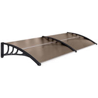 PULTVORDACH Vordach für Haustür 75x195x23 cm 5mm Polycarbonat Alu Braun - Braun, Kunststoff (195/23/75cm) - Outsunny