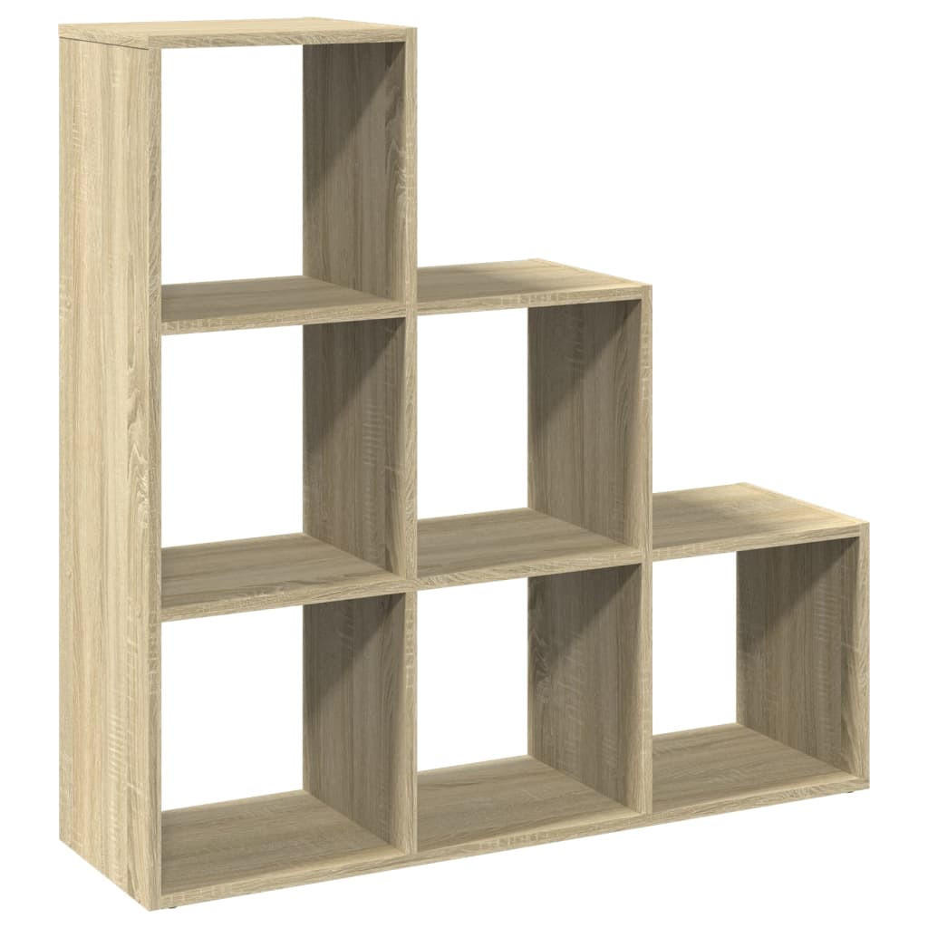 RAUMTEILER-BÜCHERREGAL 3 Etagen Sonoma-Eiche 99/29/99 Cm - Braun, Holzwerkstoff (99/99/29cm) - vidaXL