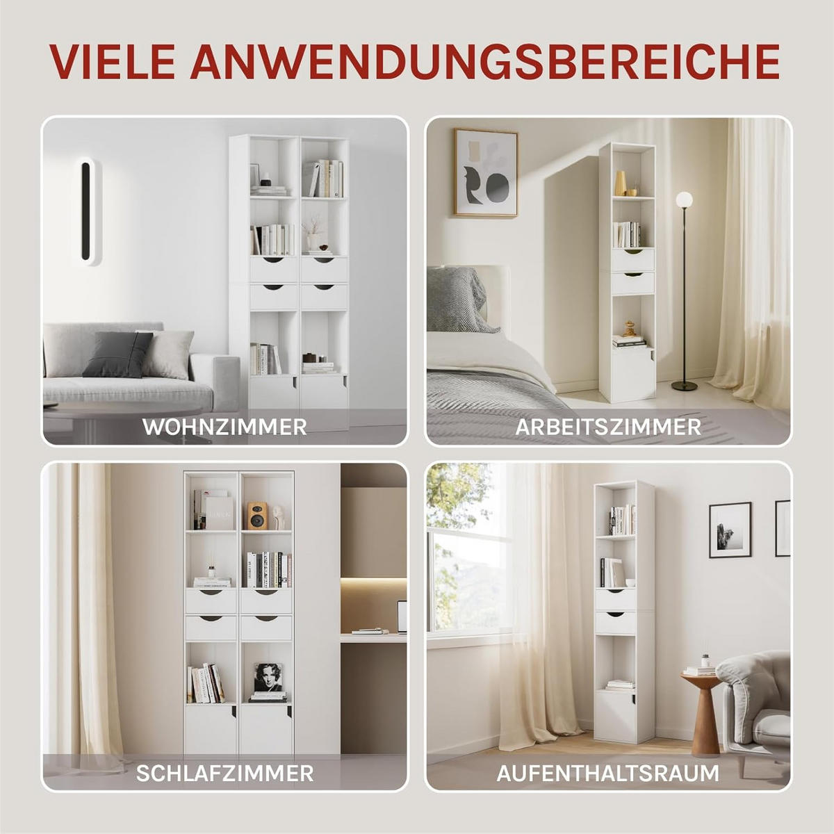 BÜCHERREGAL mit Schubladen Tür Weiß - Weiß, Holzwerkstoff (30/158/24cm) - Woltu