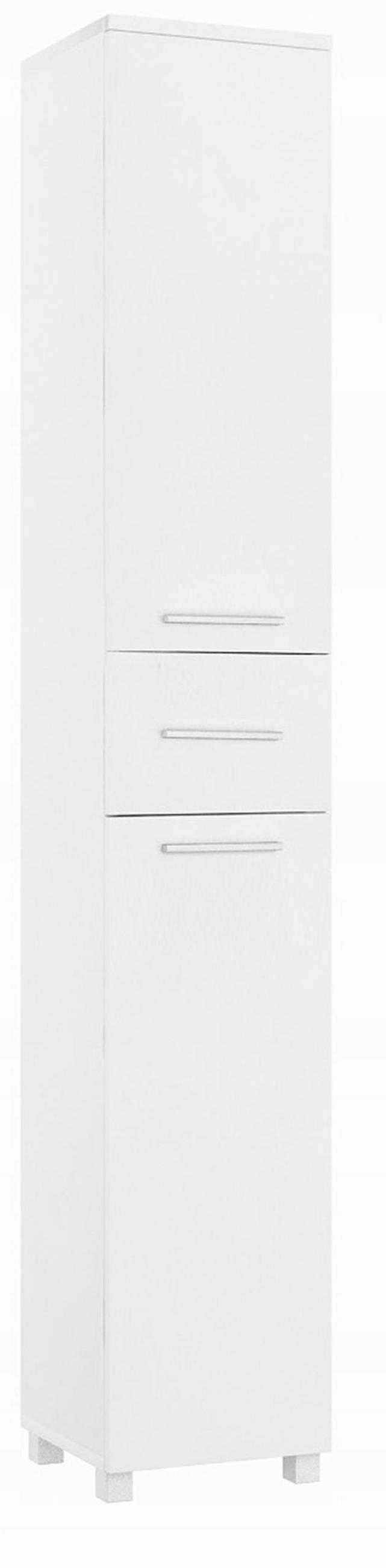 BADSCHRANK 2D1SZ1K Weiß 30/28/172 cm - Weiß, Holzwerkstoff (30/172/28cm) - Matkam Möbel