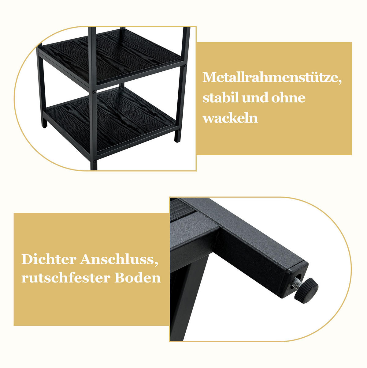 ESSGRUPPE 2-tlg. mit rundem Tisch 107 cm Schwarz MDF/Metall - Schwarz, Metall (107/75/107cm) - Meubliv