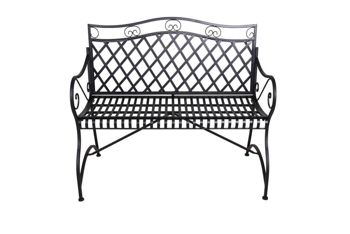 GARTENBANK Ralf Terrassenbank - Schwarz, Metall (60/97/111.5cm) - DELUKE