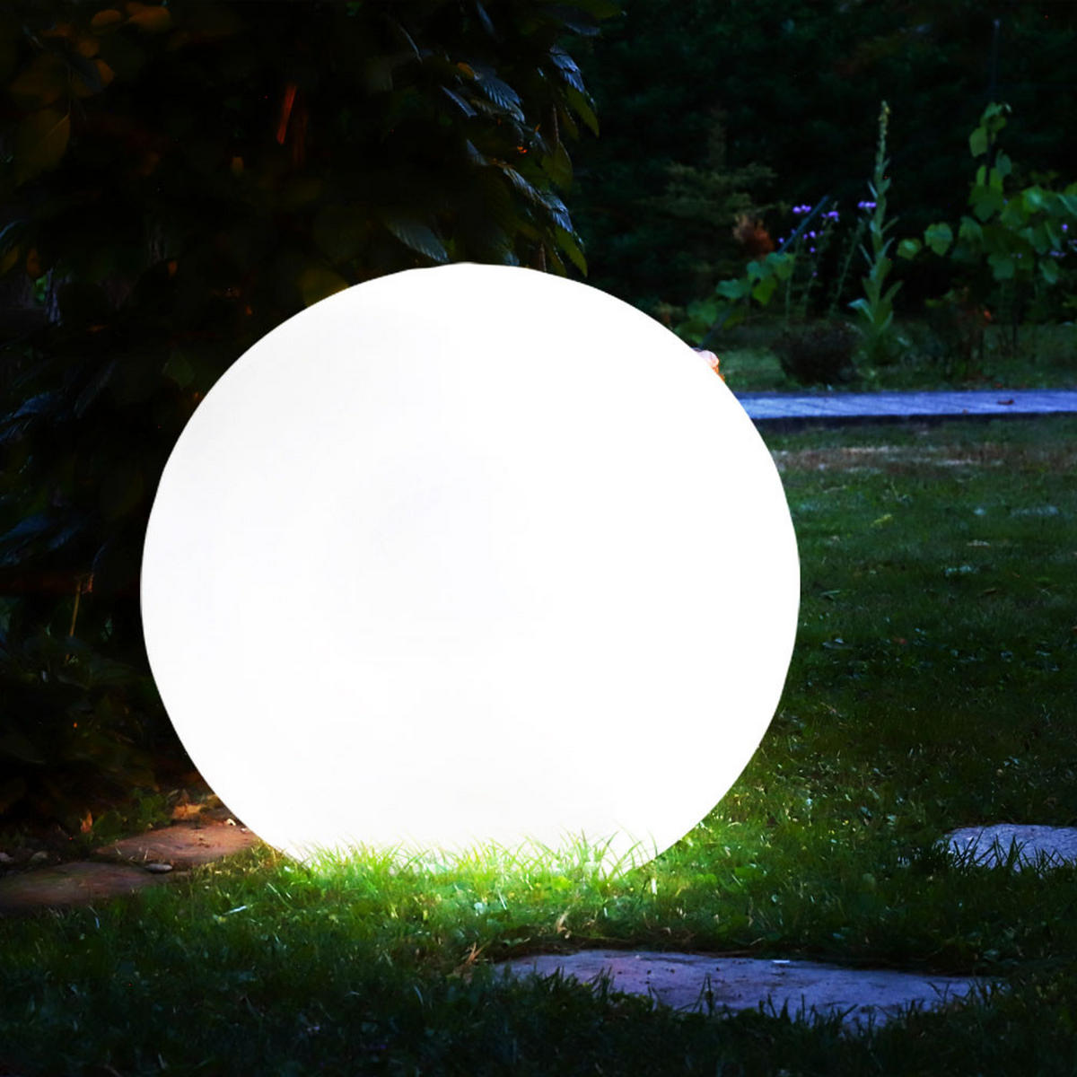 LED AUSSENLEUCHTE Solarkugeln Weiß - Weiß, Kunststoff (25/25/65cm)