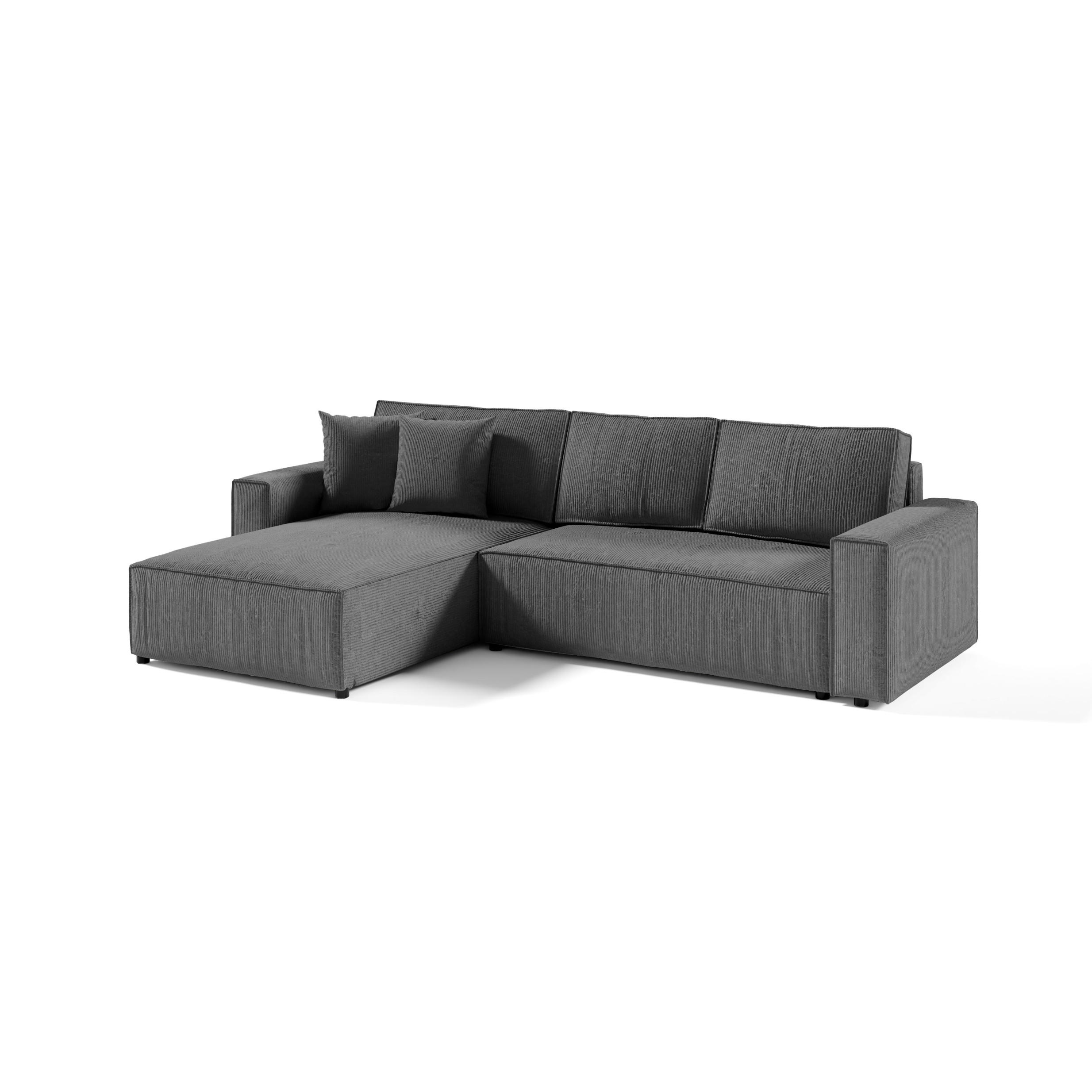 ECKSOFA Couch Sofagarnitur Sekwana L-form Spiel - Grau, Naturmaterialien (294/185cm) - Fedve