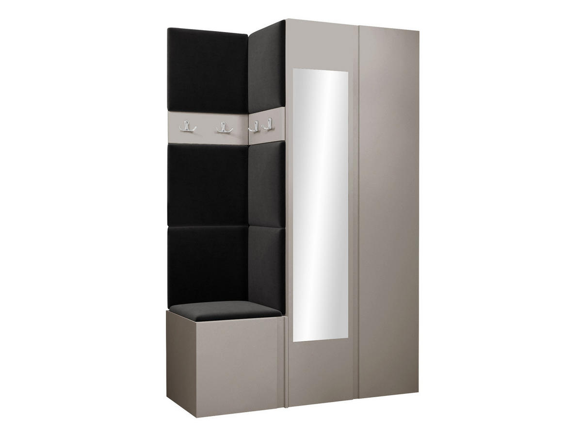 GARDEROBEN-SET Orion XXVI - Kaschmir/Anthrazit, Holzwerkstoff/Kunststoff (116/186/46cm) - MIRJAN24