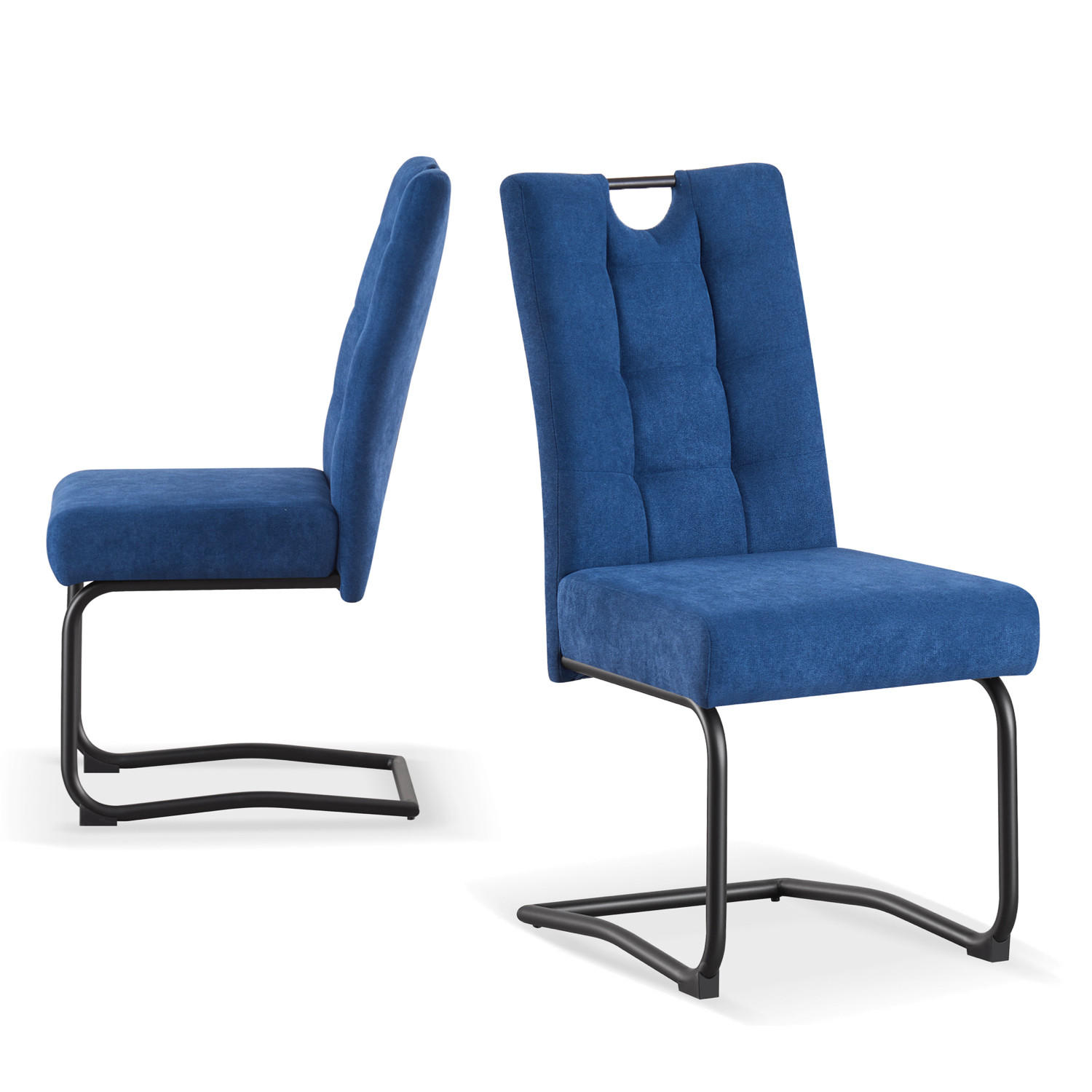 SCHWINGSTUHL SOFIA Blau 2 Stück - Blau, Textil/Metall (48/97/60cm) - B&D Home