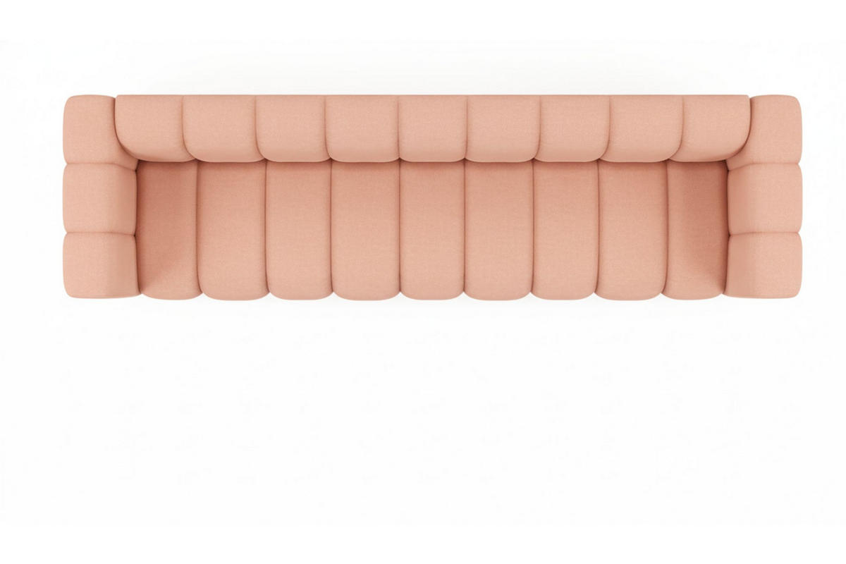 COUCH, Fünfsitzer-Sofa Grand, Veloursstoff Salvador, Rosa - Rosa, Holz (314/70/87cm) - Kaiser Möbel