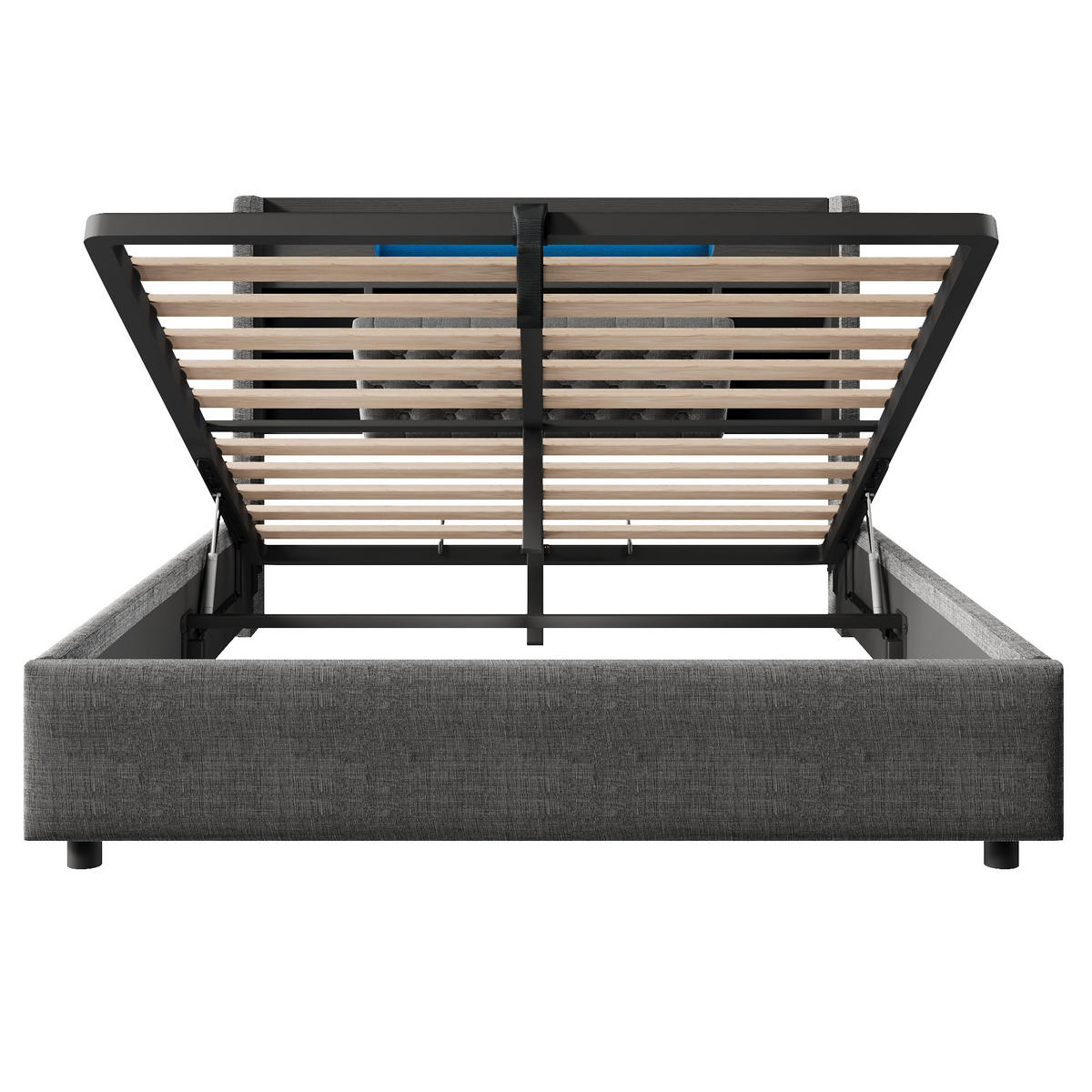 STAURAUMBETT 140/200 cm DE-32477 mit LED und USB-Ladefunktion Grau - Grau, Metall (140/200cm) - ComfortXL