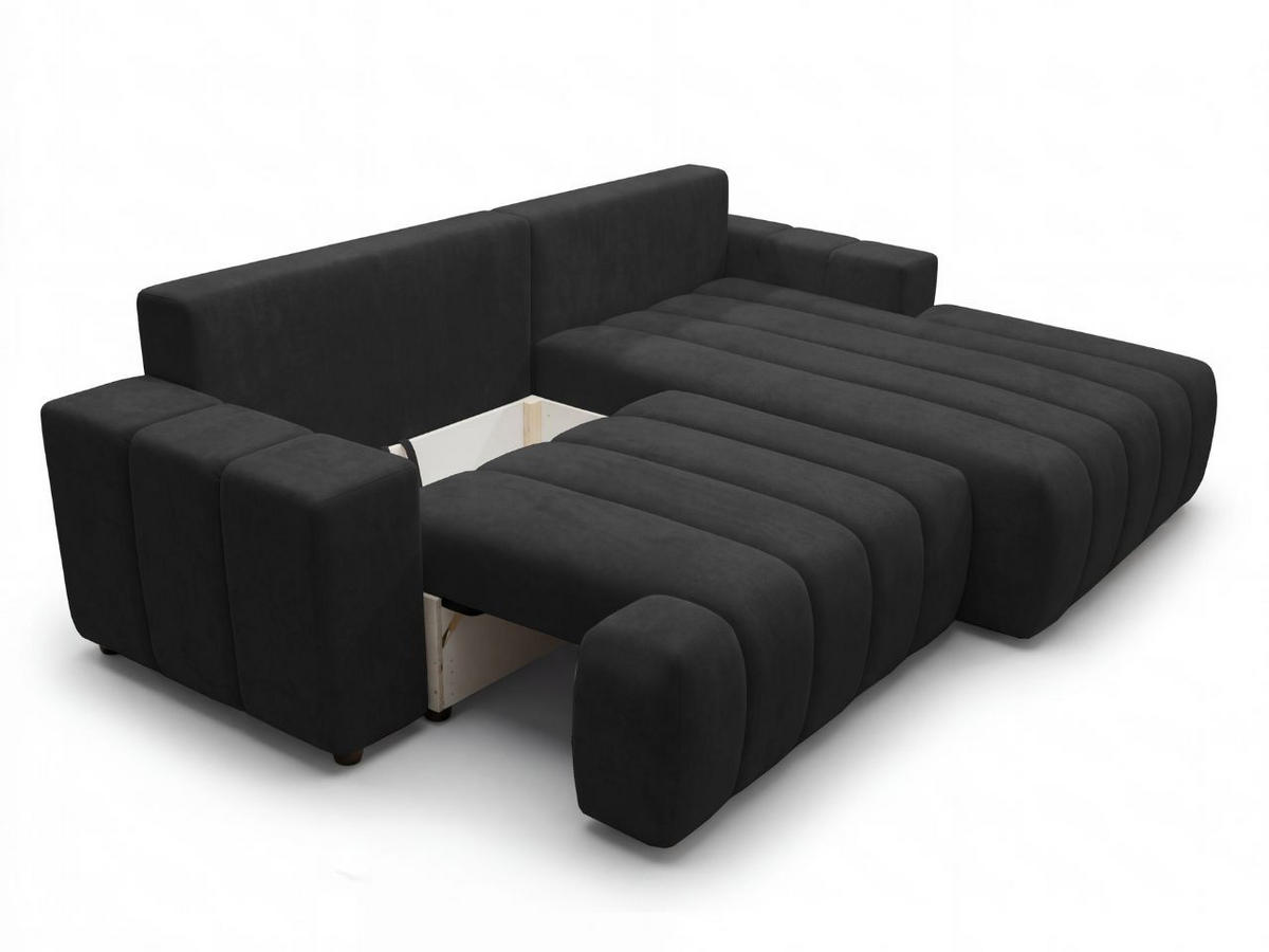 ECKSOFA Caleo Schwarz Rechts - Schwarz, Holz/Textil (270/170cm) - Graingold