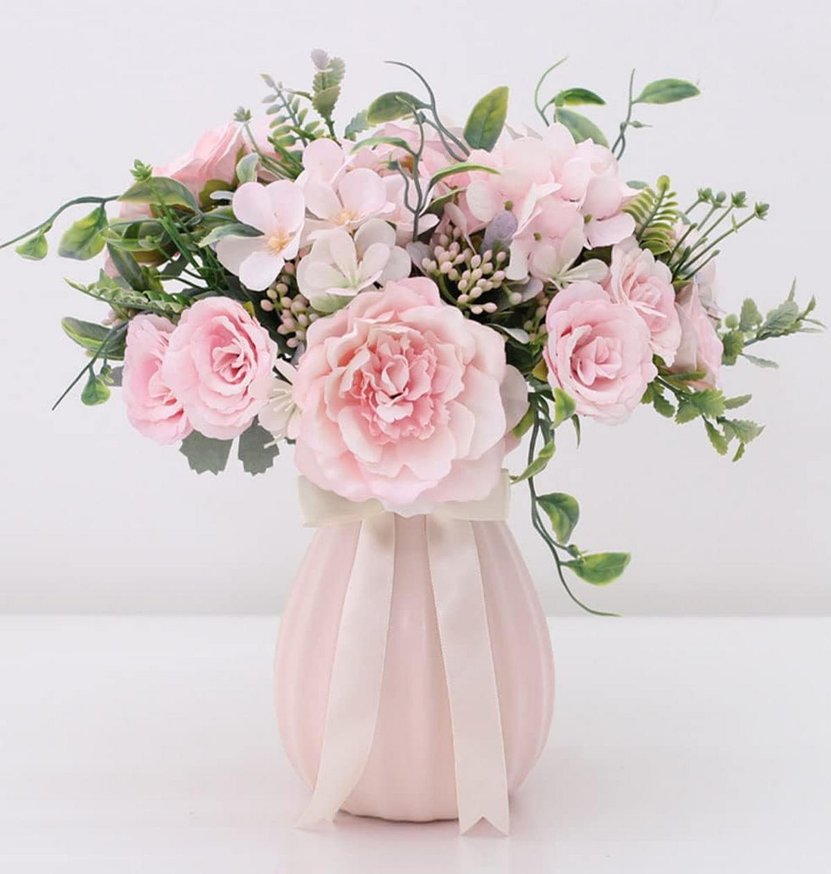 VASE 14 x 14 x 20,5 cm Keramik - Pink, Keramik (14cm) - LIBRATON