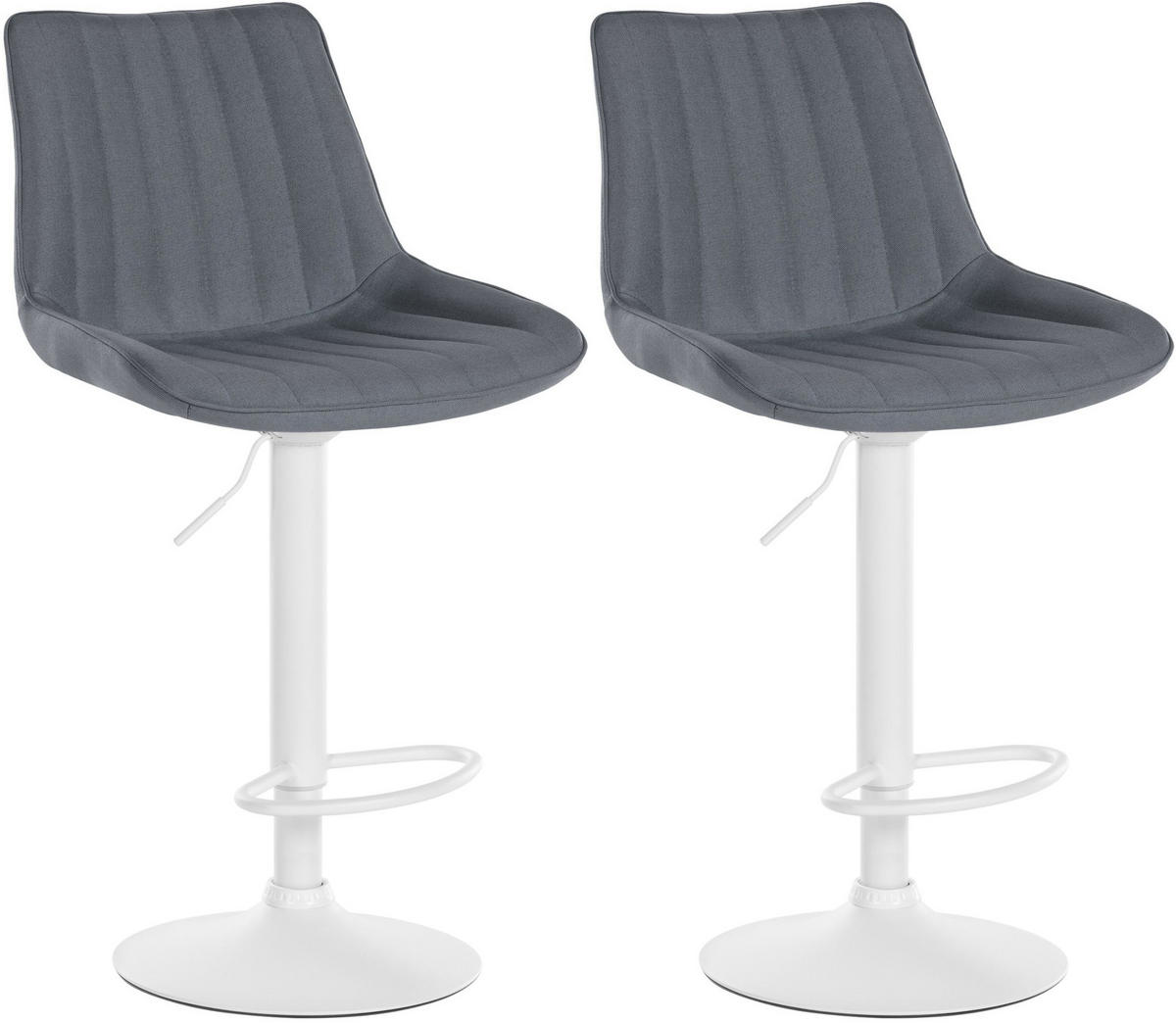 BARHOCKER 2er Set Stoff grau - Grau, Textil/Metall (49.5/91/50cm) - CLP