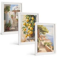 BILDER SET 3er Set - 40x60 cm Weißer Rahmen - Lemon Streets Meerblick - Weiß, Kunststoff (40/60cm) - TULUP