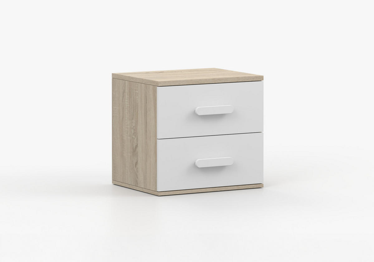 JUGENDZIMMER Elora in Eiche und Weiß – 6-teiliges Set – Grifffarbe Weiß - Braun, Holzwerkstoff (80/200/120cm)