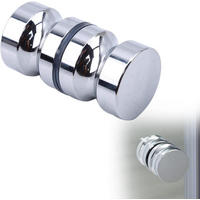 DUSCHTÜRGRIFF Rund Edelstahl Für Dusche und Schiebetür - Silberfarben, Metall (3/3/6.2cm)
