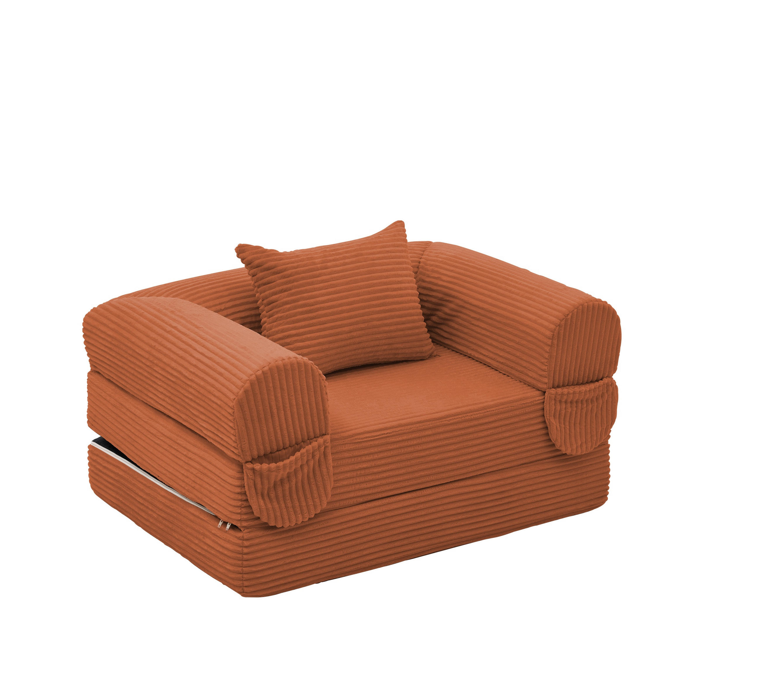 SCHLAFSOFA DE-35175 klappbar 2-in-1 Orange - Orange, Textil (85/65/120cm) - ComfortXL