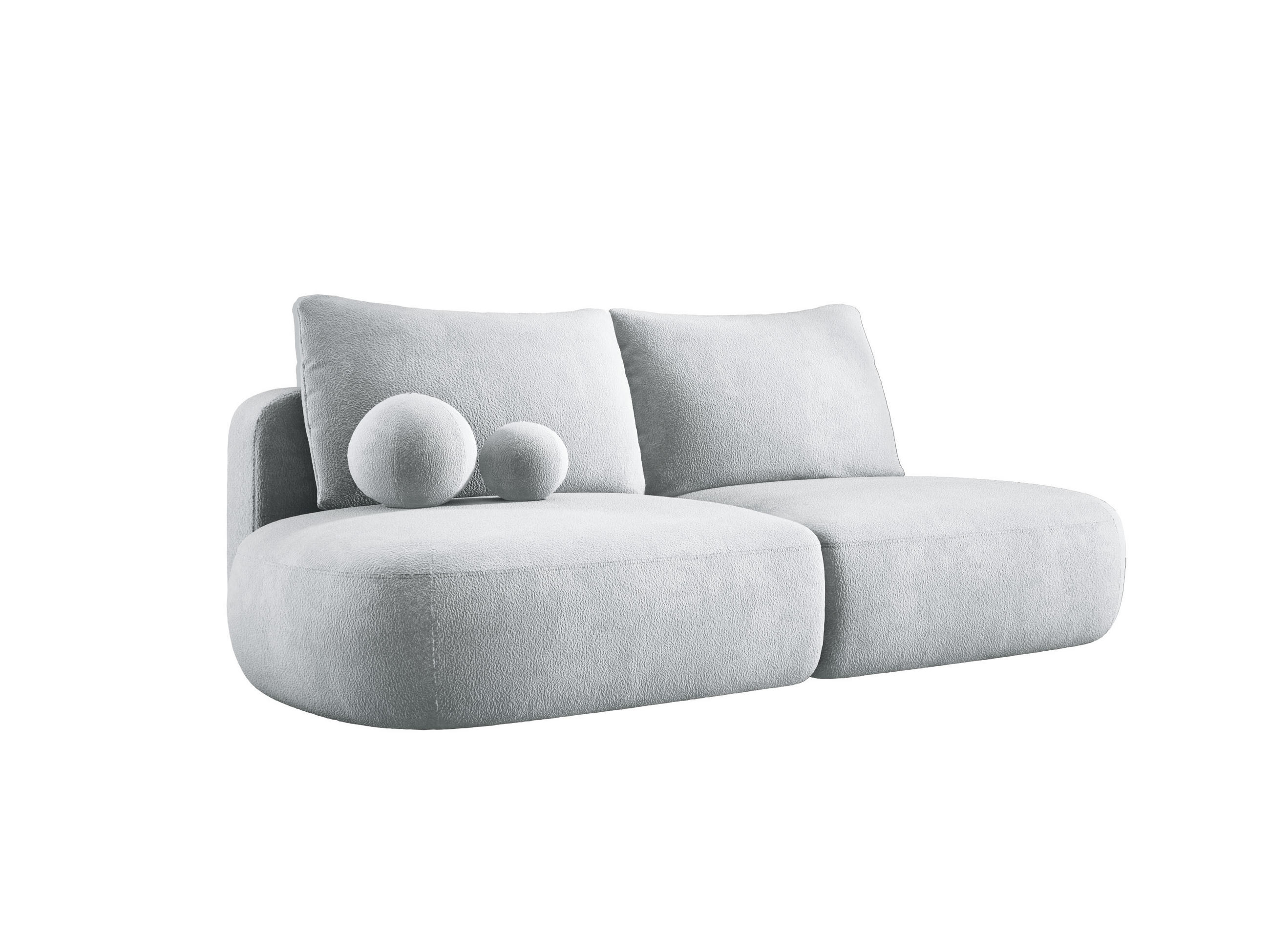 SCHLAFSOFA Moderne BABU mit Schlaffunktion – 3-Sitzer Sofa mit Bettkasten, DL-Automat, 2 Rückenkissen, 2 Zierkissen, 240x90x90 cm, Silber - Silberfarben, Holz/Textil (240/90/90cm) - DomoHome