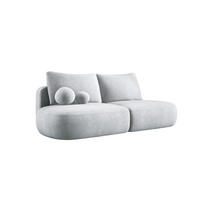 SCHLAFSOFA Moderne BABU mit Schlaffunktion – 3-Sitzer Sofa mit Bettkasten, DL-Automat, 2 Rückenkissen, 2 Zierkissen, 240x90x90 cm, Silber - Silberfarben, Holz/Textil (240/90/90cm) - DomoHome