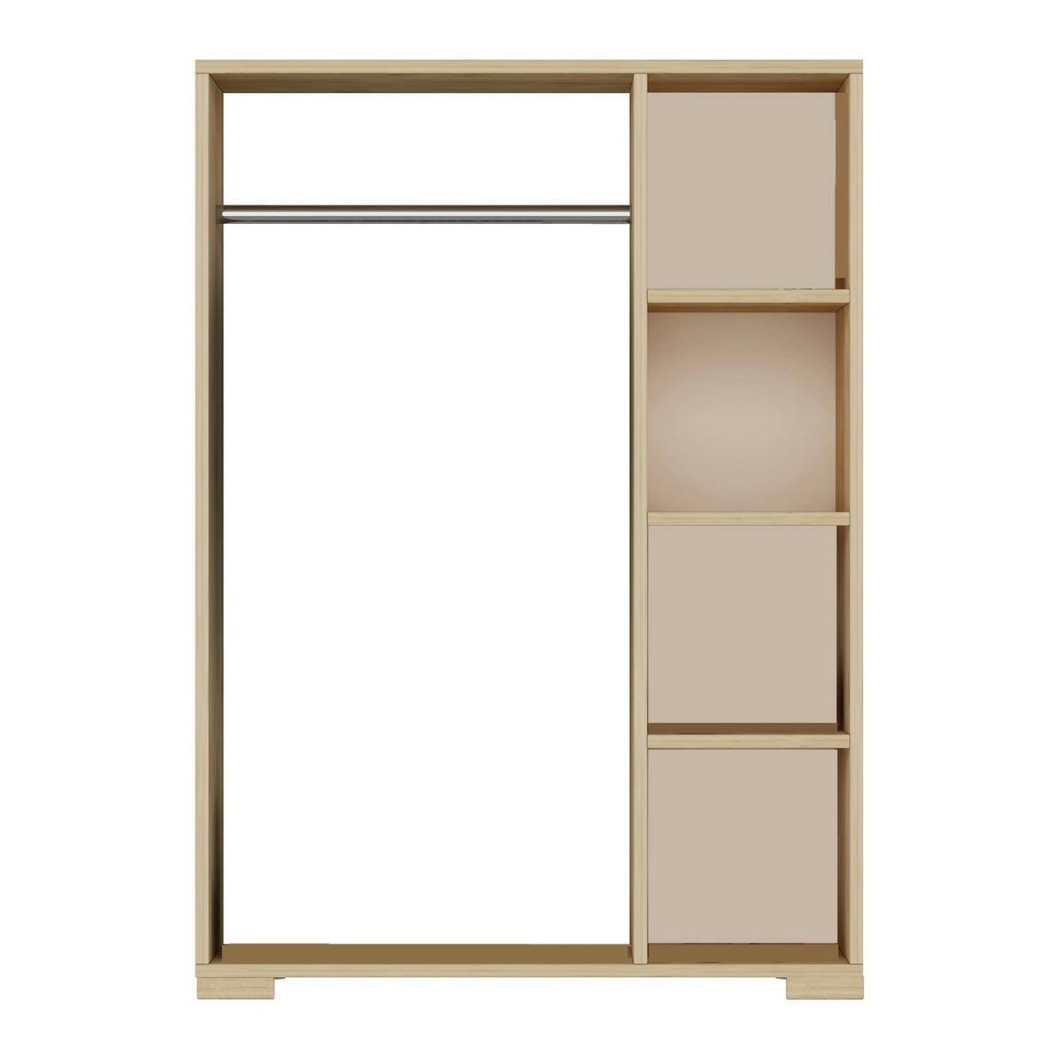 KLEIDERSCHRANK Nesbyen - Eichefarben, Holzwerkstoff/Kunststoff (90/126/30cm) - [en.casa]