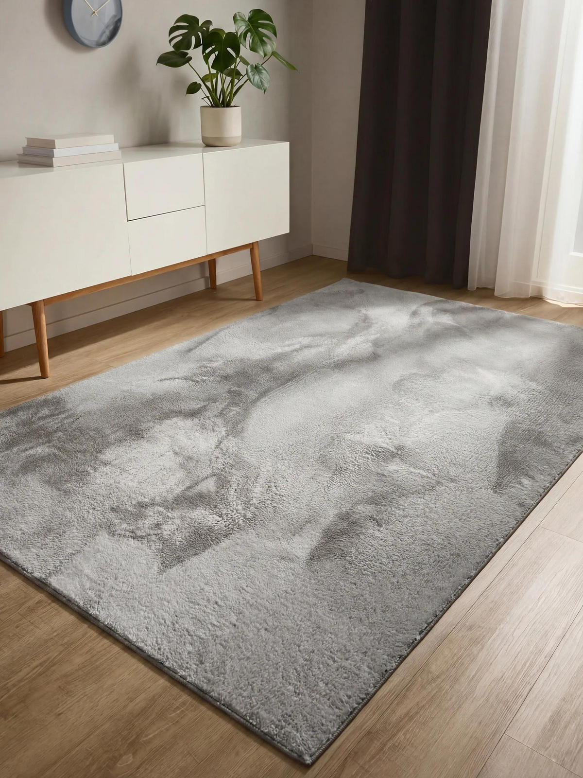 KUNSTFELLTEPPICH Furry Hellgrau 200/290 cm - Hellgrau, Kunststoff/Textil (200/290cm) - benuta