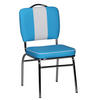 ESSZIMMERSTUHL Kunstleder mit Metallgestell Retro 50er Jahre gepolstert, Blau 47x45x90 cm - Blau/Silberfarben, Kunststoff/Textil (47/90/45cm) - KADIMA DESIGN