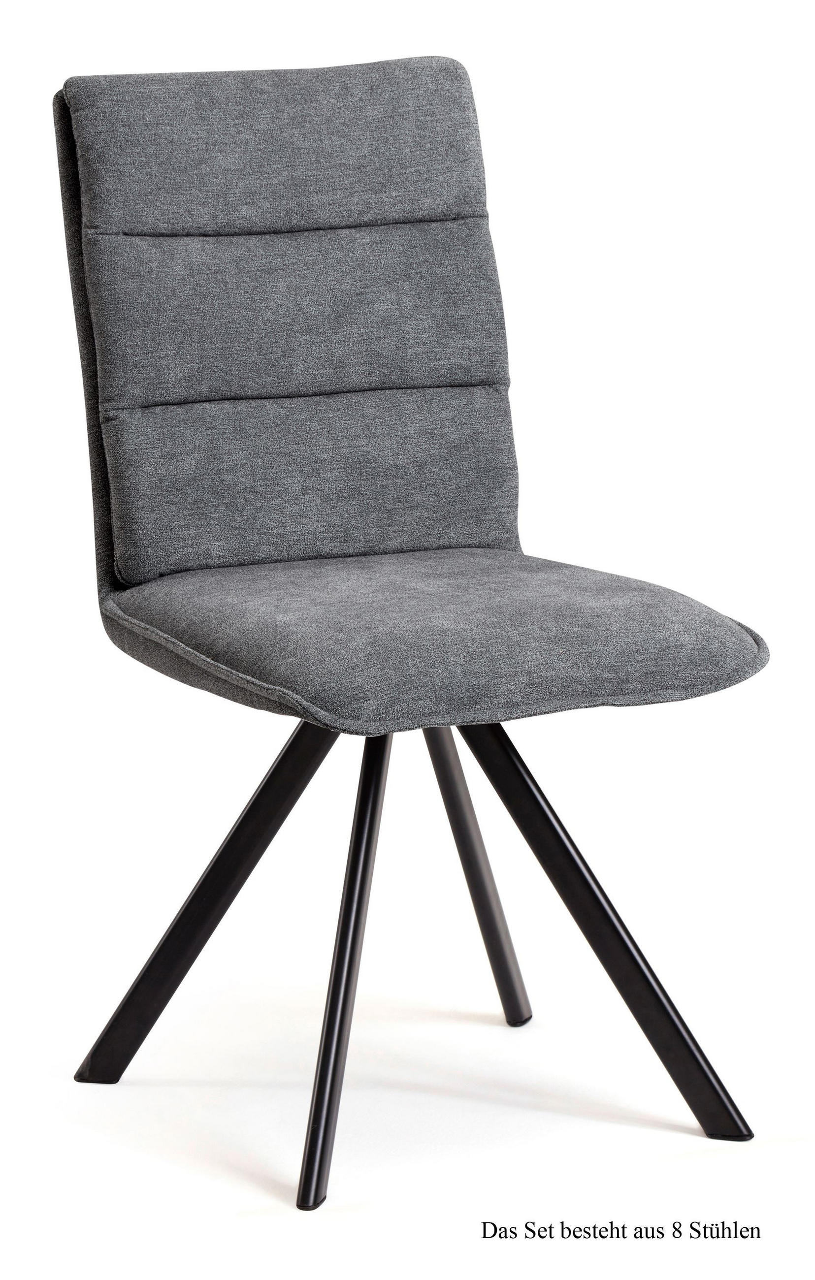 ESSZIMMERSTUHL drehbar (8er-Set) Devan 47x92x60 Schwarz/Grau - Schwarz/Grau, Kunststoff (60/92/47cm) - 58aufmkessel