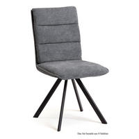 ESSZIMMERSTUHL drehbar (8er-Set) Devan 47x92x60 Schwarz/Grau - Schwarz/Grau, Kunststoff (60/92/47cm) - 58aufmkessel