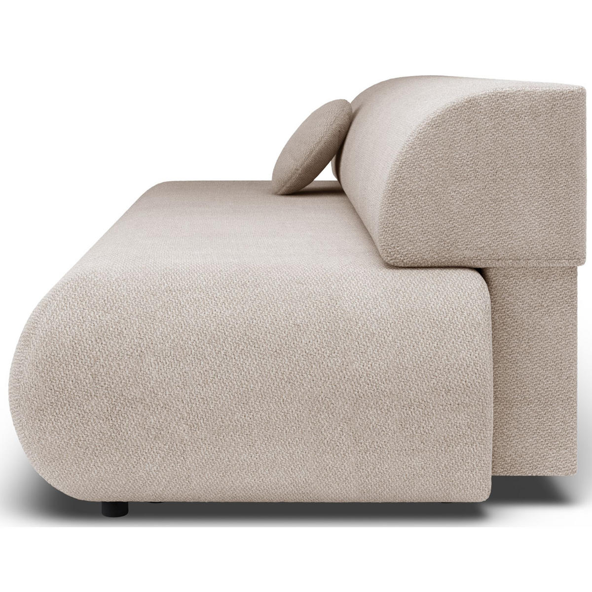 3-SITZER SCHLAFSOFA Hellbeige Chenille - Ecru/Schwarz, Kunststoff/Textil (214/74/100cm) - Selsey