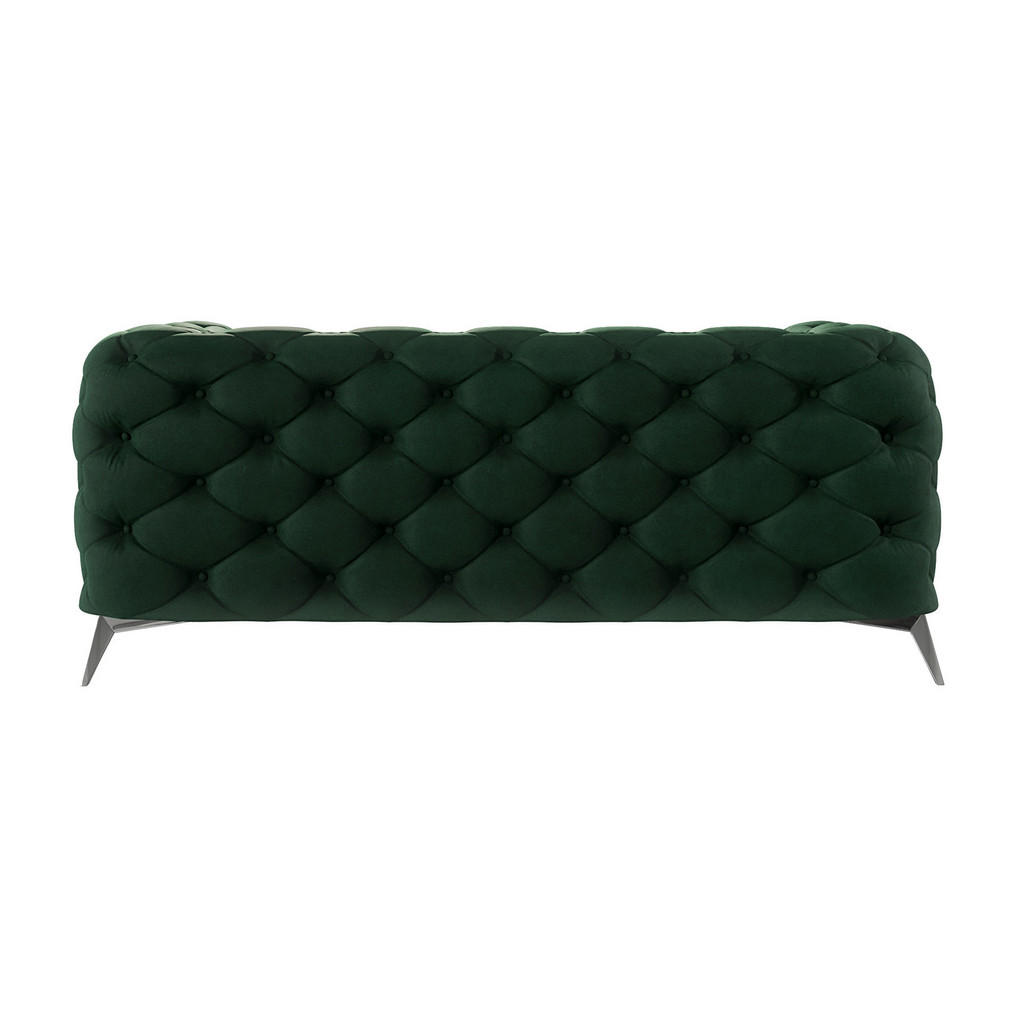 Thumbnail - S-Style Möbel Chesterfield-Sofa, Smaragdgrün, Textil, Echtholz,Buche, Birke, 2-Sitzer, Füllung: Polyetherschaumkern, 185...