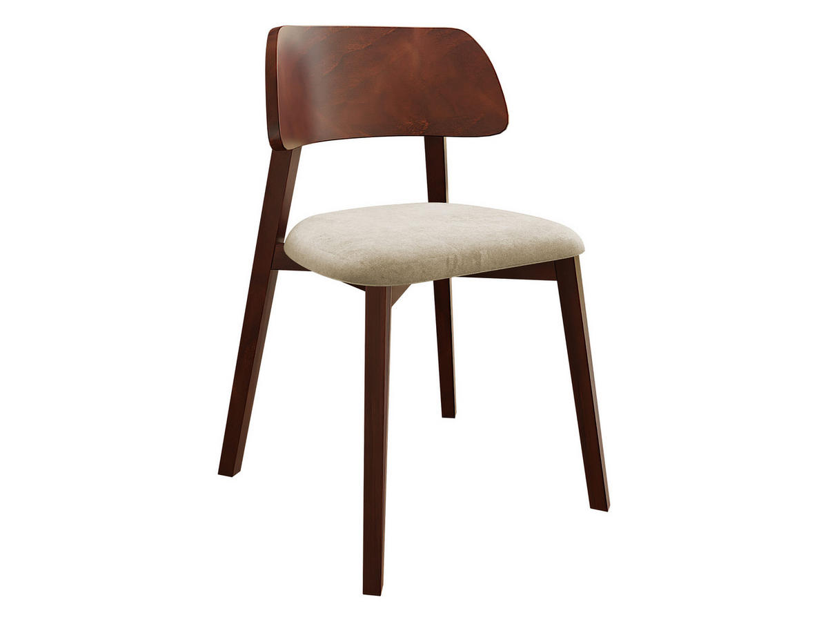 POLSTERSTUHL Dario, Holzfarbe: Nuss - Nussbaumfarben/Braun, Holz/Textil (47/80/50cm) - MIRJAN24